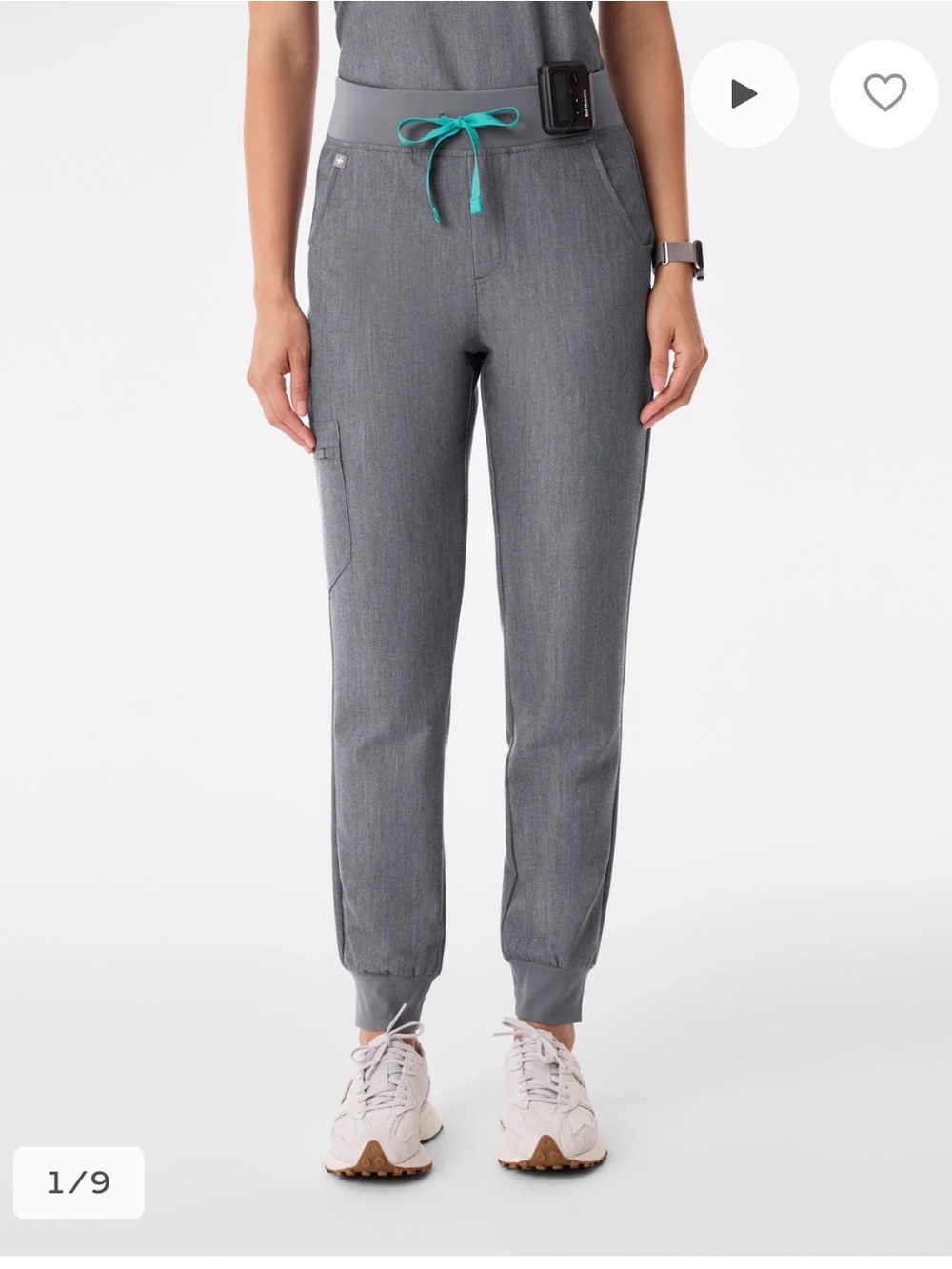 FIGS Zamora Graphite Gray Jogger Scrub Pants women’s size large tall